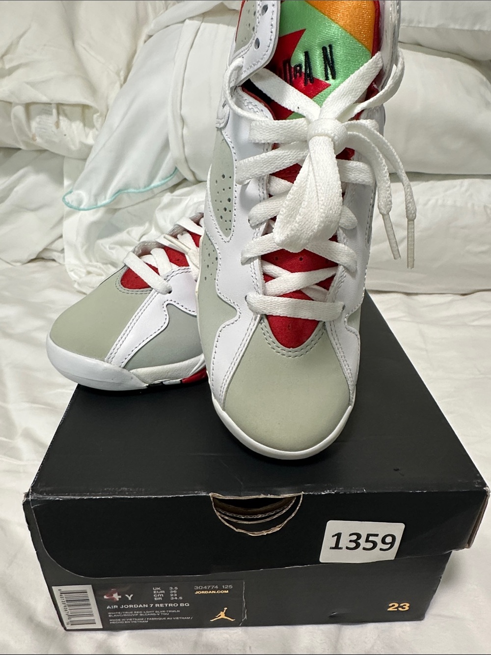 Jordan Kids Sneakers White, Red, Green, Orange